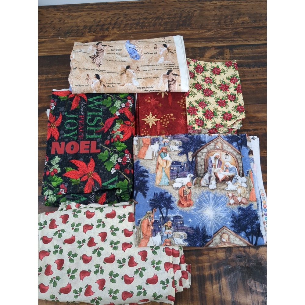Lot of Fabric, Christmas,‎ Nativity, Angels, 2lb 14oz